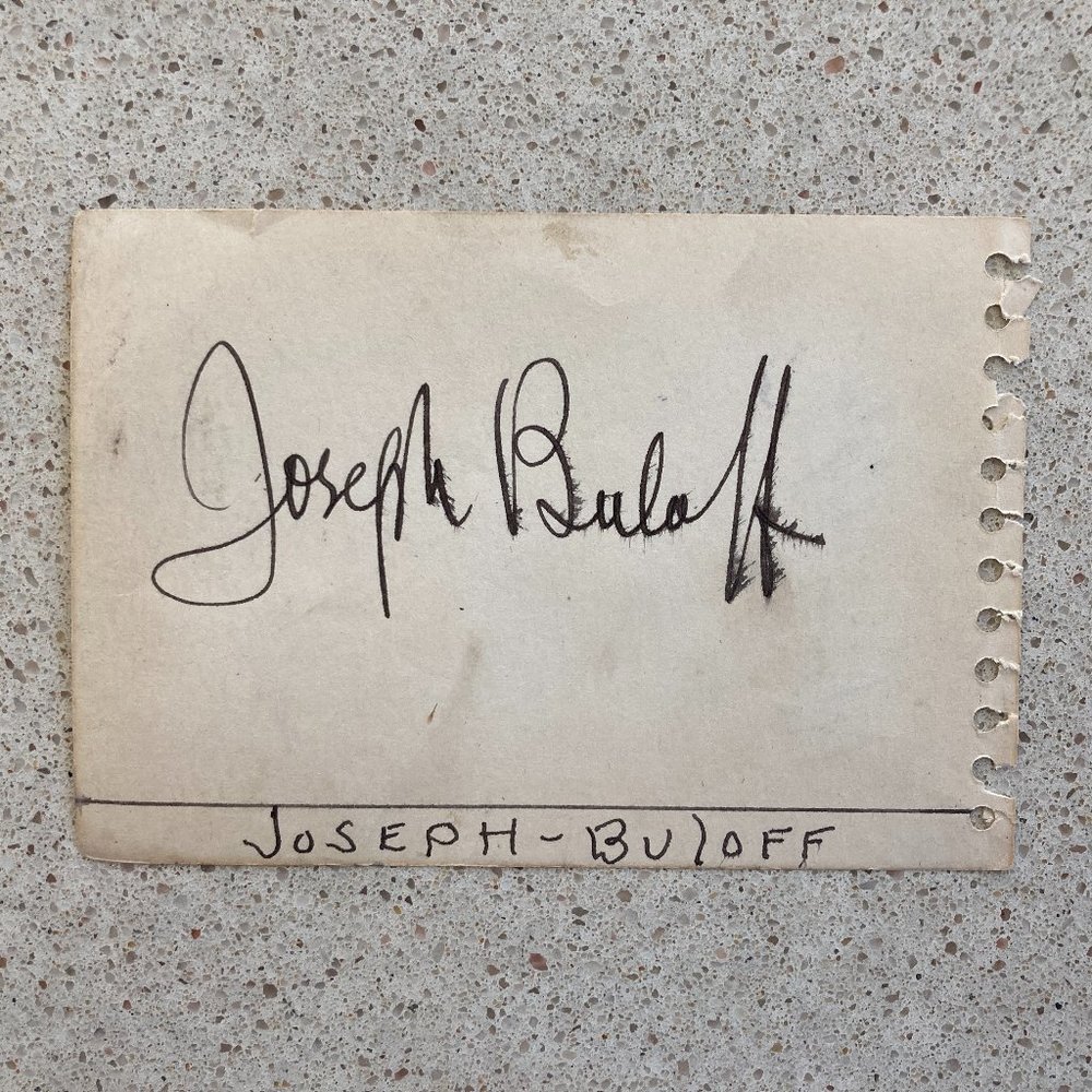 Harvey Stephens Joseph Buloff Signed Autograph Page Two Sides Removed From Book